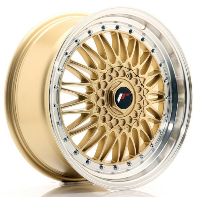 JR Wheels JR9 18x8 ET35-40 BLANK Gold w/ Machined Lip