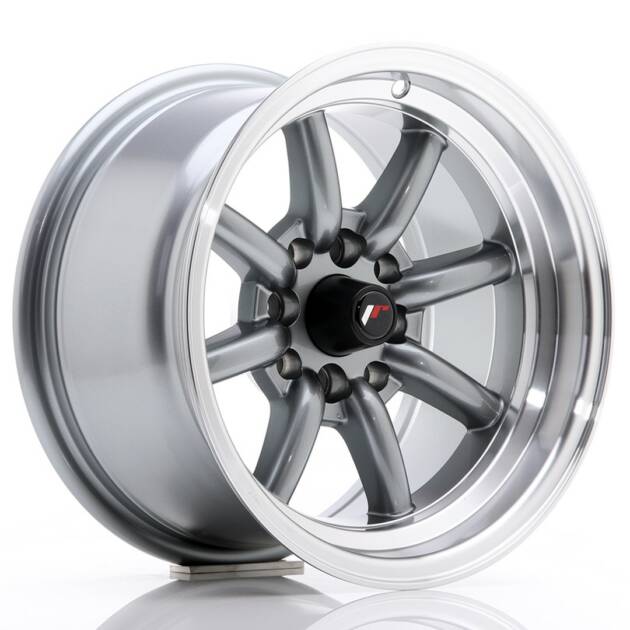 JR Wheels JR19 14x8 ET-13 4x100/114 Gun Metal w/ Machined Lip