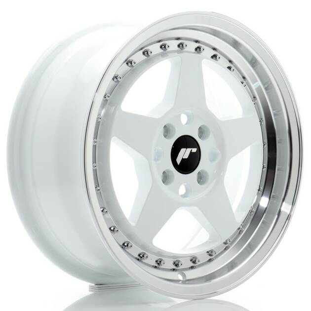 JR Wheels JR6 16x7 ET35 4x100 White w/ Machined Lip