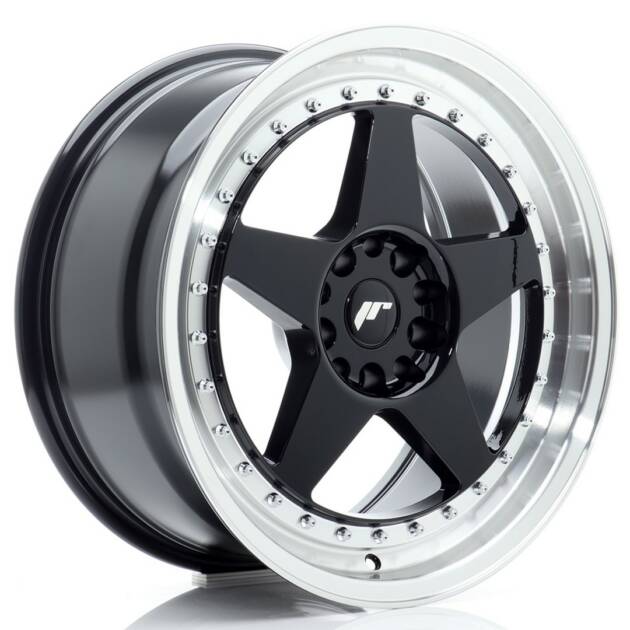 JR Wheels JR6 18x8,5 ET22 5x114,3/120 Gloss Black w/ Machined Lip