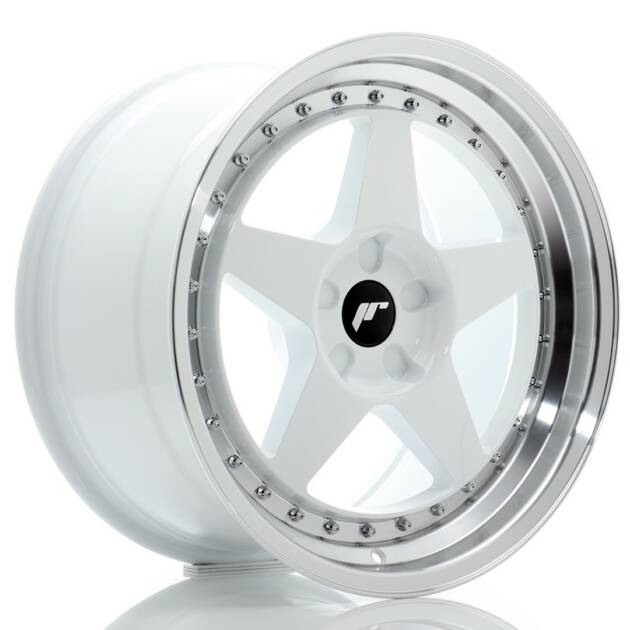 JR Wheels JR6 18x9,5 ET20-40 5H BLANK White w/ Machined Lip