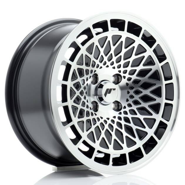JR Wheels JR14 15x8 ET25 4x100 Gloss Black Machined Face