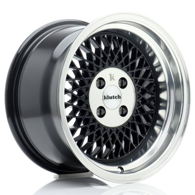 Klutch SL1 16x8 ET15 4x100 Gloss Black w/ Machined Lip