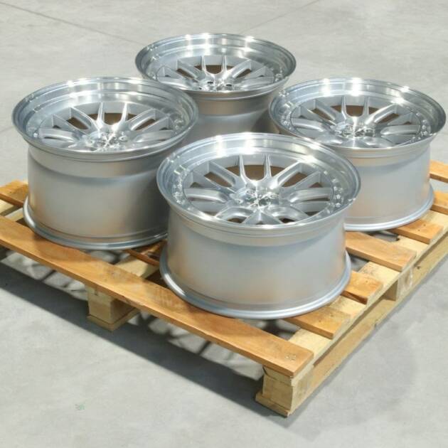 Set of JR40 19x9,5 ET28 + 19x11 ET22 5x112 Silver Machined Face