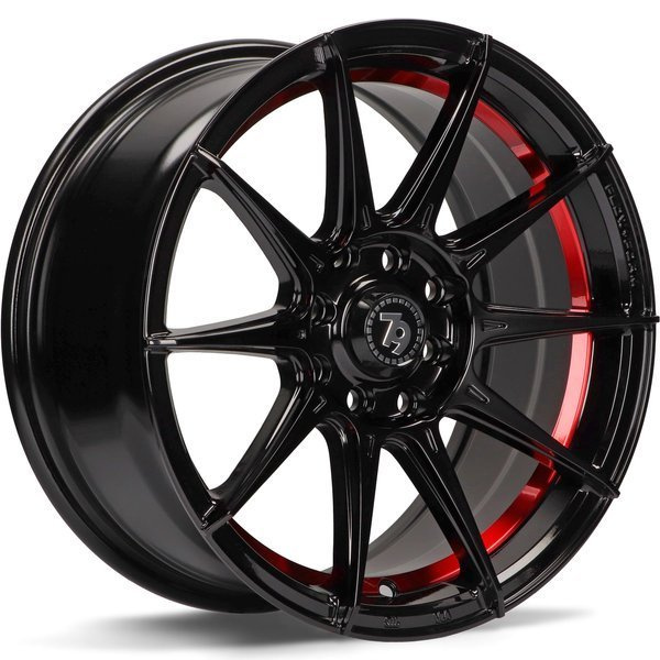 Alloy Wheels seventy9 SCF-F BGRIL- Black Glossy Red Inner Lip 15" 4x100