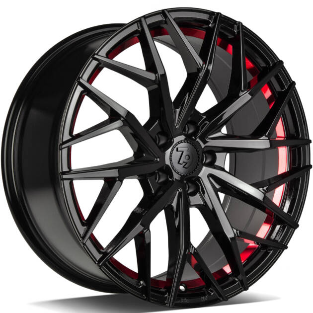 Alloy Wheels seventy9 SV-C BGRIL- Black Glossy Red Inner Lip 19" 5x112