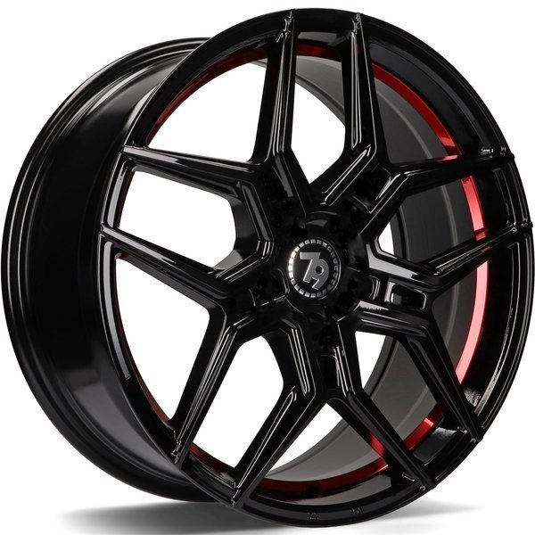 Alloy Wheels seventy9 SV-B BGRIL- Black Glossy Red Inner Lip 19" 5x120
