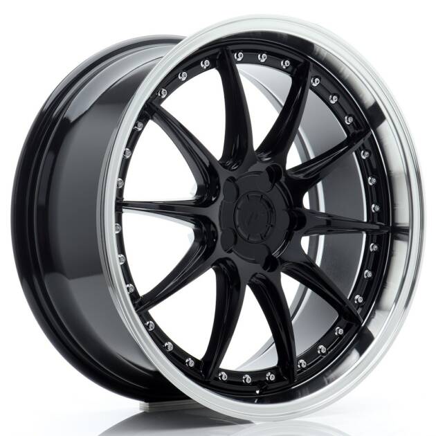 JR Wheels JR41 19x8,5 ET15-35 5H BLANK Gloss Black w/ Machined Lip